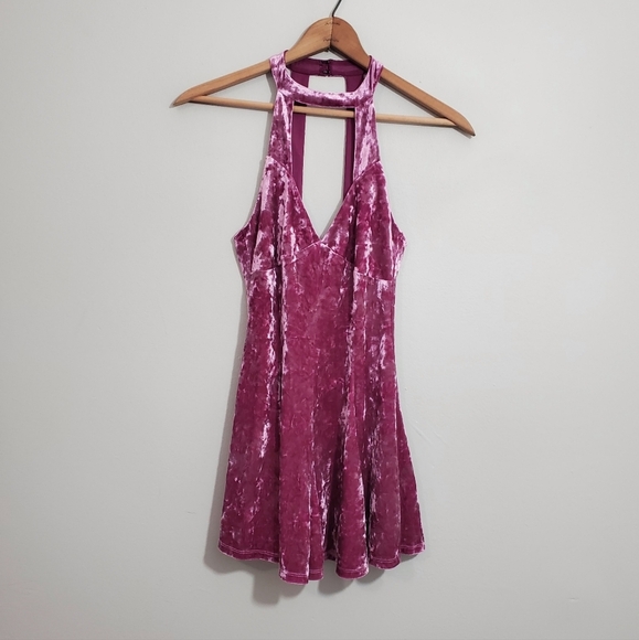 Silence + Noise Urban Outfitters Purple Velveteen Romper - Picture 1 of 5